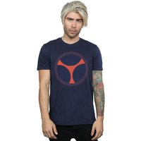 Widow Movie Taskmaster Distressed Shield T Shirt Navy