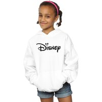 Disney Girl's Mickey Mouse Head Logo Hoodie in White | Size: 5-6 Years