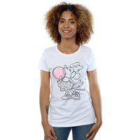 Disney Women's Minnie Mouse Gum Bubble Cotton T-Shirt in White | Size: 2XL