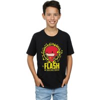 DC Comics Boy's Flash My Hero Since Forever T-Shirt in Black | Size: 12-13 Years