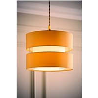 ValueLights Sophia Small 26cm Drum Easy Fit Ceiling Light Lamp Shade with Bulb in Camel | Size: 10 inches