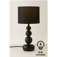 ValueLights Marissa Stacked Ball Table Lamp Light with LED Bulb in Black