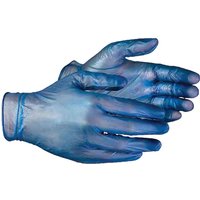 Aurelia Delight Blue PD Blue Powdered Vinyl Gloves (Pack Of 100) | Size: XL