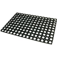 JVL Rondo Rubber Ring Door Mat in Black | Size: 40 x 60 cm