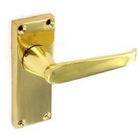 Securit Victorian Latch Furn Door Handles (Pair) - Brass - One Size