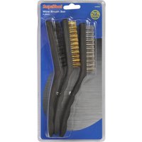 SupaTool Wire Brush Set (Pack of 3) in Grey