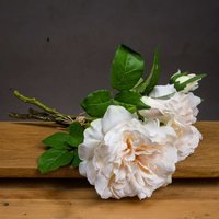 Hill Interiors Artificial Short Stem Rose Bouquet in White