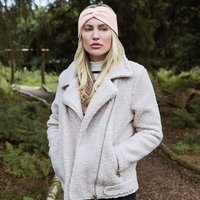 Beechfield Women's Twist Knit Headband in Light Pink