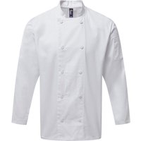 Premier Men's Chefs Coolchecker Long Sleeve Jacket in White | Size: Medium