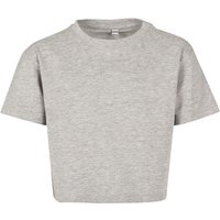 Build Your Brand Girl's Cropped T-Shirt in Grey | Size: 13-14 Years
