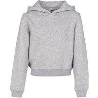 Build Your Brand Girl's Cropped Hoodie in Grey | Size: 7-8 Years