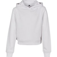 Build Your Brand Girl's Cropped Hoodie in White | Size: 9-10 Years