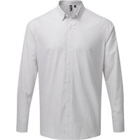 Premier Men's Maxton Check Long Sleeve Shirt in Silver | Size: Large