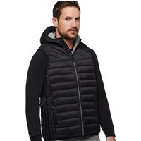 Proact Men's Hooded Padded Bodywarmer in Black | Size: XL