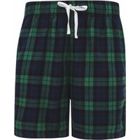 Skinni Fit Men's Tartan Lounge Shorts in Mid Navy | Size: 2XL