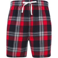 Skinni Fit Men's Tartan Lounge Shorts in Light Red | Size: Medium