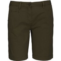 Kariban Women's Washed Effect Bermuda Shorts in Dark Green | Size: 10