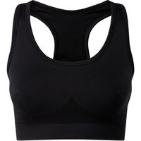 TriDri Women's Seamless 3D Fit Multi-Sport Solid Colour Sculpt Sports Bra in Black | Size: Large