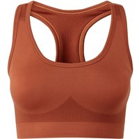 TriDri Women's Seamless 3D Fit Multi-Sport Solid Colour Sculpt Sports Bra in Light Brown | Size: Medium