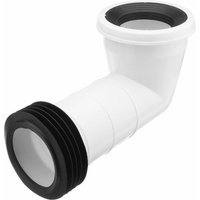 Make WC Pan Connector With 90 Degree Bend in White