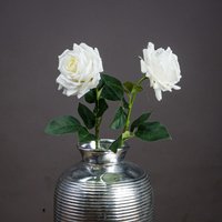 Hill Interiors Garden Rose Artificial Flower in White