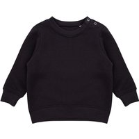 Larkwood Crew Neck Sweatshirt With Shoulder Poppers in Black | Size: 6-12 m