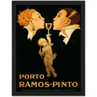 Artery8 Wall Art Print Vincent Deco Ad Ramos Pinto Port Monica Apartment Friends Large Framed Wall Décor Art in Black | Size: W18" x H24"