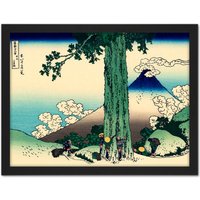 Artery8 Wall Art Print Hokusai 36 Views Fuji Mishima Pass Kai Woodblock Japan Large Framed Wall Dรฉcor Art in Brown | Size: W18" x H24"