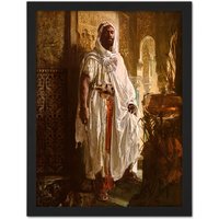 Artery8 Wall Art Print Charlemont The Moorish Chief Large Framed Wall Décor Art in Light Oak | Size: W18" x H24"