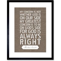 Artery8 Wall Art Print Dictionary Page Quote Abraham Lincoln Gods Side Artwork Framed 9X7 Inch in Black | Size: W7" x H9"