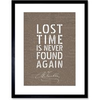Artery8 Wall Art Print Dictionary Page Quote Benjamin Franklin Lost Time Artwork Framed 9X7 Inch in Black | Size: W7" x H9"