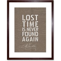Artery8 Wall Art Print Dictionary Page Quote Benjamin Franklin Lost Time Artwork Framed 9X7 Inch in Brown | Size: W7" x H9"