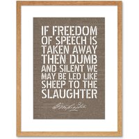 Artery8 Wall Art Print Dictionary Page Quote George Washington Freedom of Speech Artwork Framed 9X7 Inch in Beige | Size: W7" x H9"