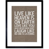 Artery8 Wall Art Print Dictionary Page Quote Live Love Laugh Artwork Framed 9X7 Inch in Black | Size: W7" x H9"