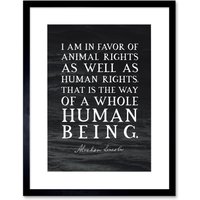 Artery8 Wall Art Print Slate Quote Abraham Lincoln Animal Rights Artwork Framed 9X7 Inch in Black | Size: W7" x H9"