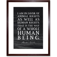Artery8 Wall Art Print Slate Quote Abraham Lincoln Animal Rights Artwork Framed 9X7 Inch in Brown | Size: W7" x H9"