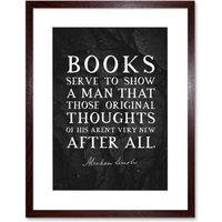 Artery8 Wall Art Print Slate Quote Abraham Lincoln Books Thoughts Artwork Framed 9X7 Inch in Brown | Size: W7" x H9"