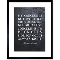 Artery8 Wall Art Print Slate Quote Abraham Lincoln Gods Side Artwork Framed 9X7 Inch in Black | Size: W7" x H9"
