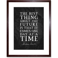 Artery8 Wall Art Print Slate Quote Abraham Lincoln The Future Artwork Framed 9X7 Inch in Brown | Size: W7" x H9"