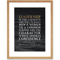 Artery8 Wall Art Print Slate Quote Field Marshal Bernard Law Montgomery Leadership Artwork Framed 9X7 Inch in Beige | Size: W7" x H9"