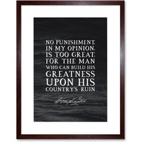Artery8 Wall Art Print Slate Quote George Washington No Punishment Artwork Framed 9X7 Inch in Brown | Size: W7" x H9"