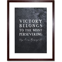 Artery8 Wall Art Print Slate Quote Napoleon Bonaparte Victory Artwork Framed 9X7 Inch in Brown | Size: W7" x H9"