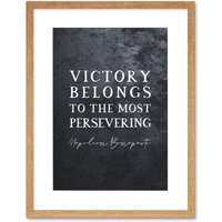 Artery8 Wall Art Print Slate Quote Napoleon Bonaparte Victory Artwork Framed 9X7 Inch in Beige | Size: W7" x H9"