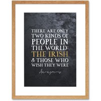 Artery8 Wall Art Print Slate Quote St Patricks Day Irish People Artwork Framed 9X7 Inch in Beige | Size: W7" x H9"