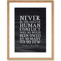 Artery8 Wall Art Print Slate Quote Winston Churchill Human Conflict Artwork Framed 9X7 Inch in Beige | Size: W7" x H9"