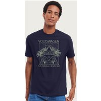 Volkswagen Men's The Original Beach Bus T-Shirt in Navy | Size: Small