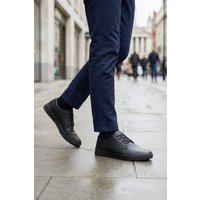Thomas Blunt Men's Lace-Up Casual Shoe with Textured Toe Cap in Black | Size: 7