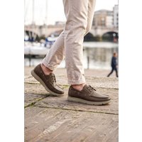 Thomas Blunt Men's Lace-Up Moc Toe Casual Shoe with Cushioned Sole in Brown | Size: 10