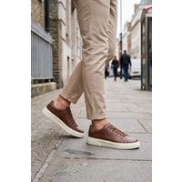 Textured Lace Up Platform Sole Trainer