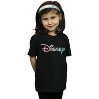 Disney Girl's Pastel Logo Cotton T-Shirt in Black | Size: 12-13 Years